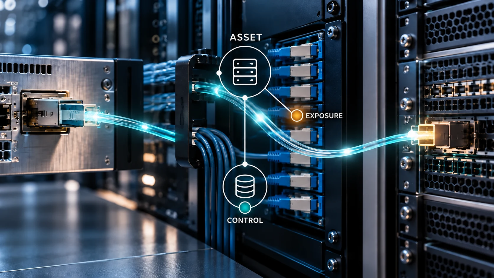 Illustrative workflow connecting evidence, assets, risk and action